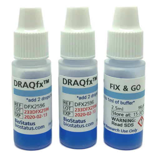 Reactivo solución de coloración - DRAQfx™ FIX & GO - BioStatus - colorante / para la investigación / líquido