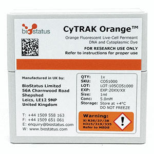 Reactivo solución de coloración - CyTRAK Orange™ - BioStatus - colorante / para la investigación