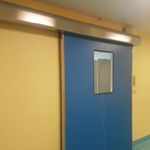Puerta de protección radiológica - MeSpo - de hospital / corredera / automática