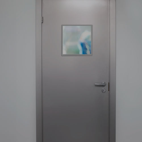 Puerta de protección radiológica - MeSpo - de aislamiento / de hospital / abatible