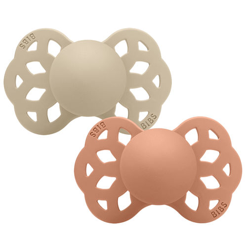 Chupete de silicona - Infinity 2 - BIBS - tetina anatómica / rosa / beis