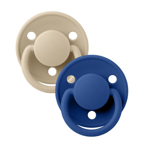 Chupete de silicona - De Lux 2 - BIBS - de látex / tetina con forma redonda / azul