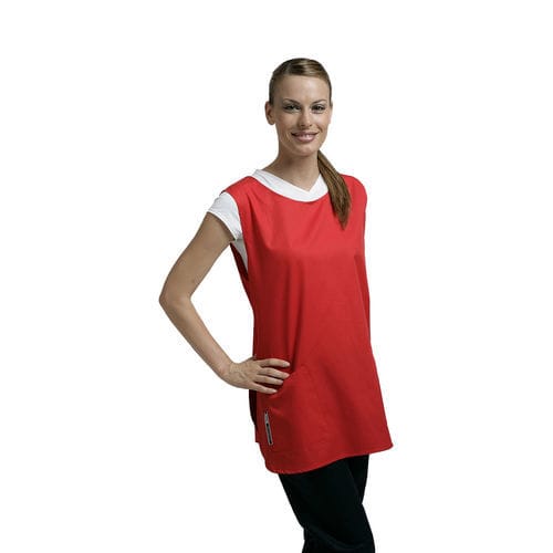 Delantal sanitario unisex - Mantellina - Eletta Professional Wear - de algodón / blanco / azul