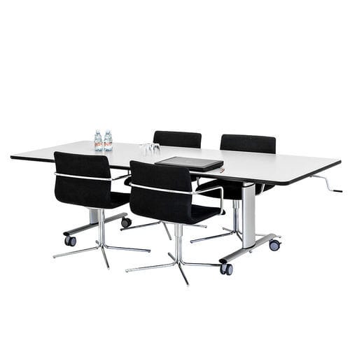Escritorio de altura regulable - 20-62216-11 - ROPOX - rectangular / manual / con ruedas