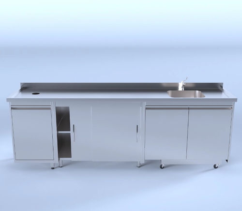 Mesa de trabajo - SS3 - A4 Dental - para escayola / con fregadero / de acero inoxidable