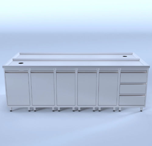Mesa de trabajo - SSA - A4 Dental - para escayola / rectangular / de acero inoxidable