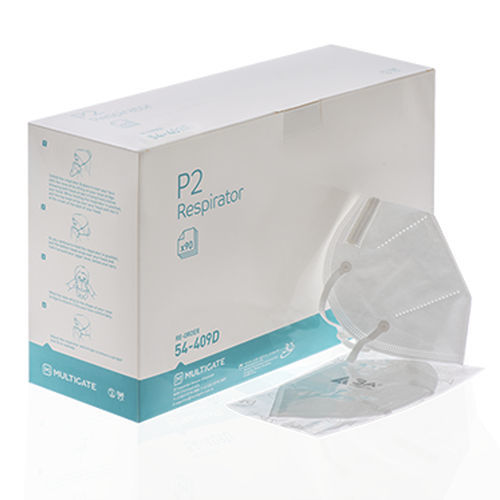 Mascarilla respiratoria P2 - 54-409D - Sky Ocean Earth Medical - sin látex / tipo copa / blanca