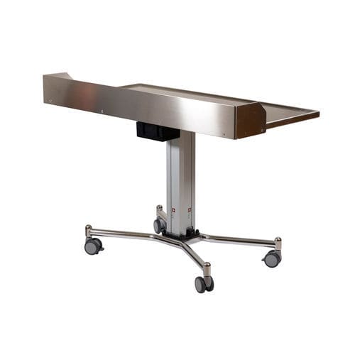 Mesa de trabajo - Anna Cross - Rini Medtech - rectangular / de altura regulable / de acero inoxidable