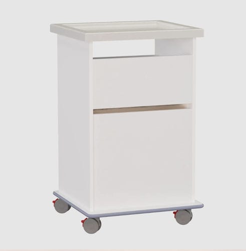 Mesa de cabecera con ruedas - MT 712 - Metahospitalar - con bandeja de cama integrada
