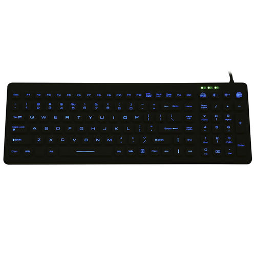 Teclado médico con teclas digitales - JH-IKB260BL - Jinghong Industrial - de silicona / lavable / USB