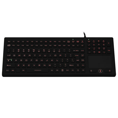 Teclado con alfombrilla táctil - JH-IKB370BL - Jinghong Industrial - con teclas digitales / de silicona / lavable