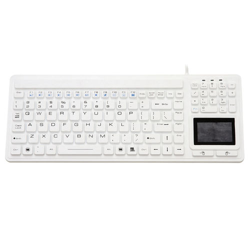 Teclado médico con alfombrilla táctil - JH-IKB107 - Jinghong Industrial - de silicona / USB / impermeable