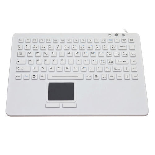 Teclado médico con alfombrilla táctil - JH-IN87KB - Jinghong Industrial - de silicona / lavable / desinfectable
