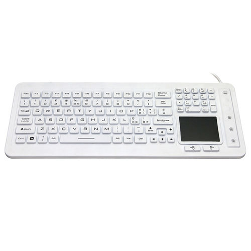 Teclado médico con alfombrilla táctil - JH-IKB98 - Jinghong Industrial - de silicona / lavable / USB