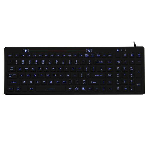 Teclado médico con teclas digitales - JH-IKB106BL - Jinghong Industrial - de silicona / impermeable / con retroiluminación LED