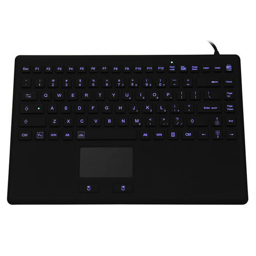 Teclado con alfombrilla táctil - JH-IKB870BL - Jinghong Industrial - de silicona / lavable / impermeable