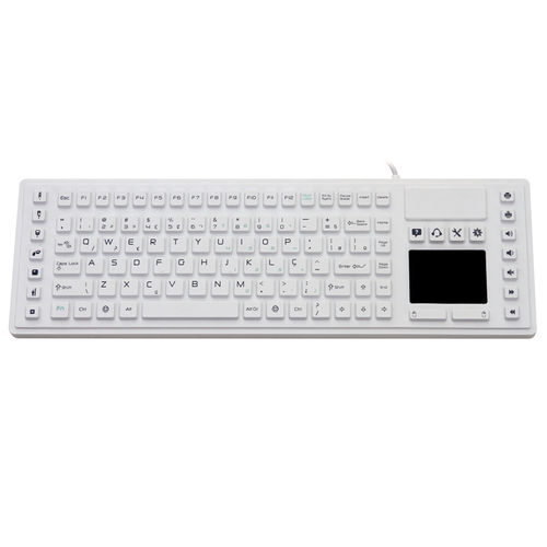 Teclado médico con alfombrilla táctil - JH-IKB180 - Jinghong Industrial - de silicona / USB / impermeable