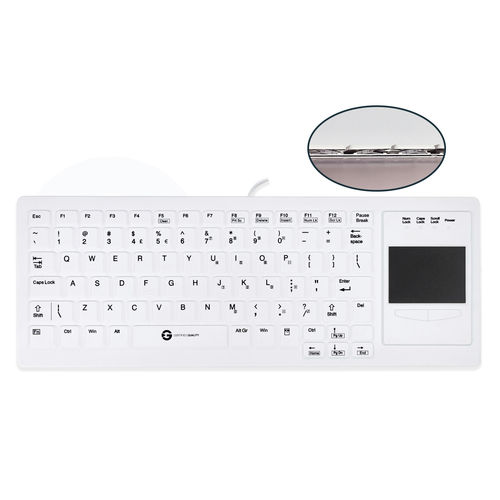 Teclado médico con alfombrilla táctil - XTRA TOUCH PROTECT KSI-U10120 - GETT Asia Ltd. - de silicona / lavable / USB