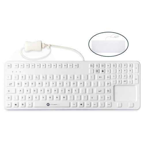 Teclado médico con alfombrilla táctil - PRIME PANEL KSI-U10220 - GETT Asia Ltd. - de silicona / USB / impermeable