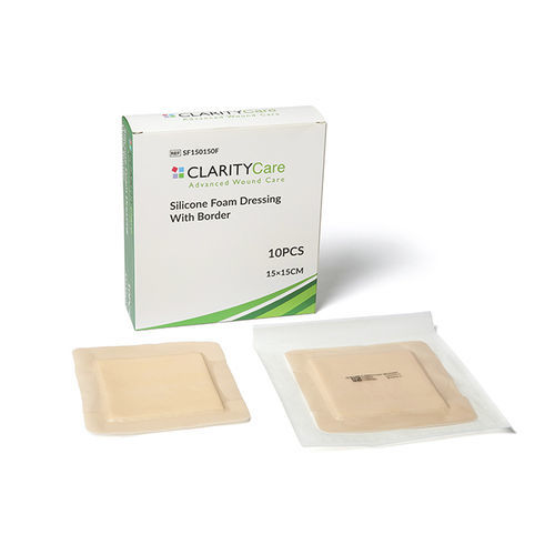 Apósito cutáneo de silicona - SF075075F - Clarity Pharma Ltd. - sin tejer / estanco / absorbente