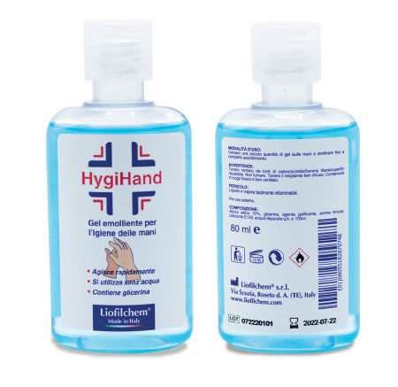 Solución hidroalcohólica 70 % - HygiHand - Liofilchem S.r.l. - 500 ml / 100 ml / 1.000 ml