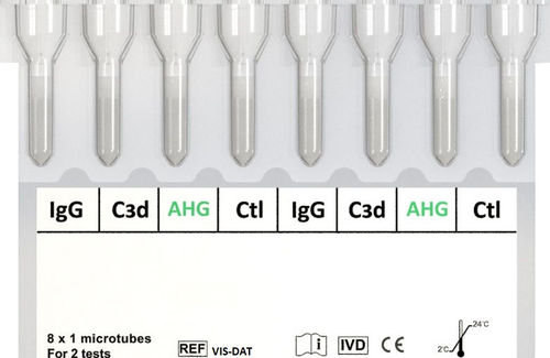 Kit de prueba de agrupamiento sanguíneo - VIS-DAT - Vision Biyoteknoloji Araştırma Geliş. Lab. Sis. Sa. ve Tic. Ltd. Şti. - de IgG / de sangre