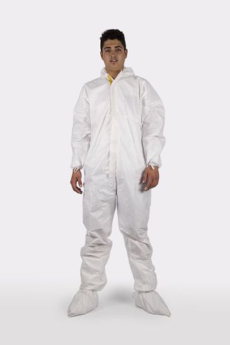 Equipo de protección individual sanitario para hombre - UNIFORMIDAD LABORAL BARBERÁ, SL ULB MEDICAL - desechable / de tejido no tejido / blanca