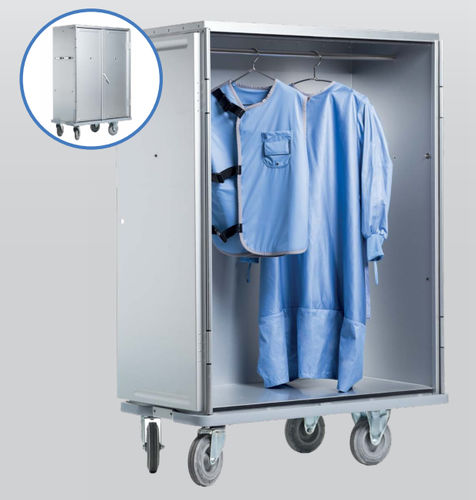 Armario con compartimento para colgar ropa - X-Versus - Technotex Quality Fabrics SLU - de hospital / gris / con 2 puertas