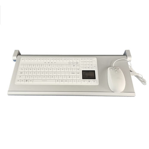 Teclado médico con alfombrilla táctil - B520 - Guangzhou GT-Interaction Technology Co., Ltd - de aluminio / desinfectable / antibacterias