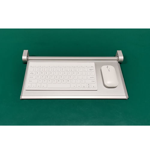 Teclado médico de aluminio - S400-TR-DT - Guangzhou GT-Interaction Technology Co., Ltd - desinfectable / antibacterias / con soporte para teclado