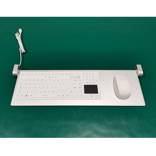 Teclado médico con alfombrilla táctil - T550 - Guangzhou GT-Interaction Technology Co., Ltd - de aluminio / desinfectable / antibacterias