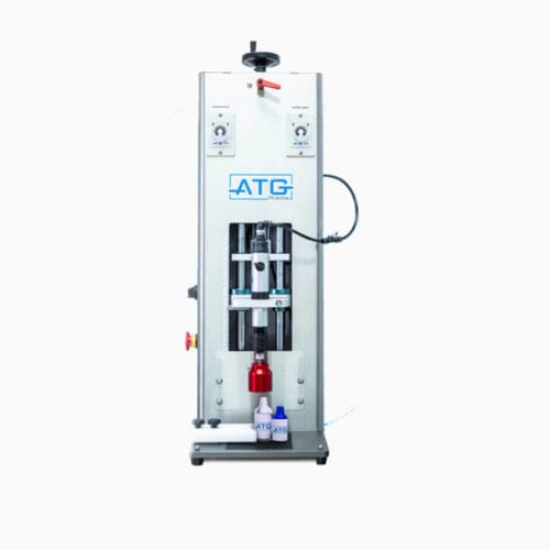 Encapsuladora de botellas - ACT-100 - ATG Pharma Inc. - para la industria farmacéutica / semiautomático / de mesa