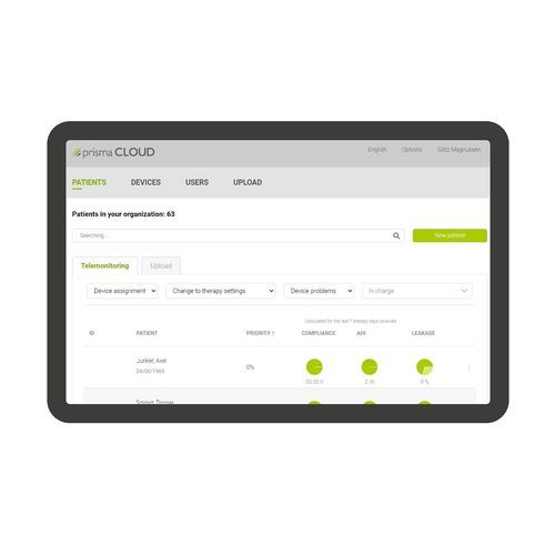 Software de gestión de datos - prisma CLOUD - Löwenstein Medical Technology GmbH + Co. KG - de seguridad / médico / de telemedicina