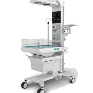 Mesa de reanimación neonatal con monitor - Anfas Arabia - con almacenamiento / con lámpara de fototerapia / con ruedas