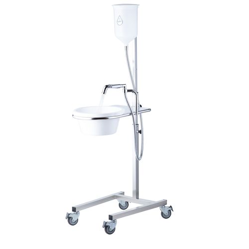 Fregadero médico - LAP1B - LAP SOLUTION SRL - 1 estación / de altura regulable / móvil