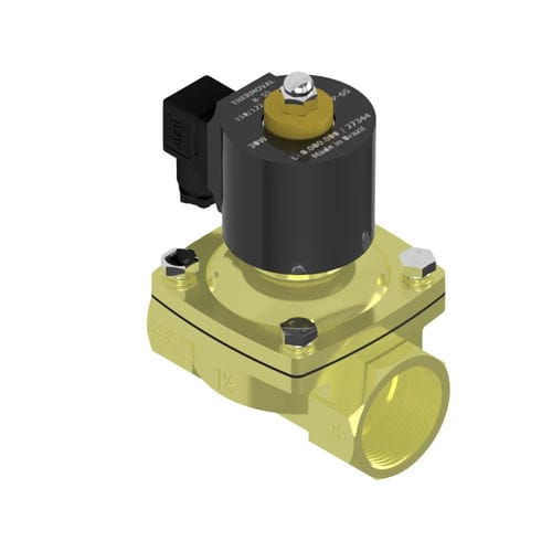 Válvula de gas - 1/2" NPT - Thermoval - con solenoides / de acero inoxidable / de latón