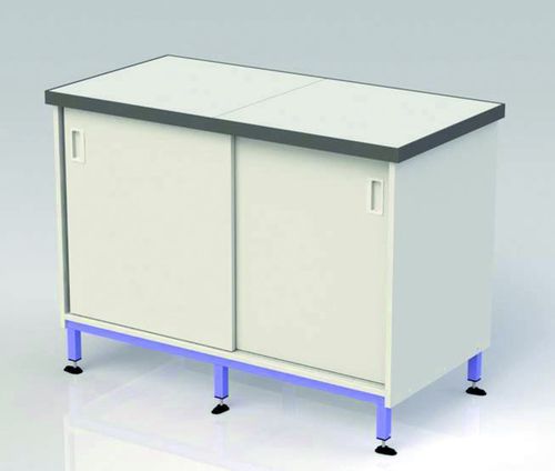 Armario de laboratorio - 790 series - JEULIN - con puerta corredera / blanco / con 2 puertas