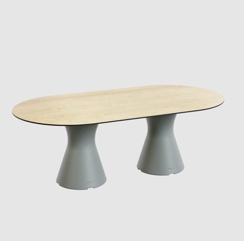 Mesa para personas con alteraciones mentales - Rokmob® - para la asistencia sanitaria / ovalada / fija