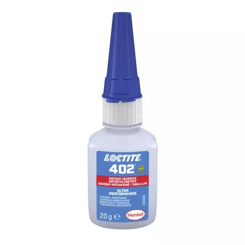 Cola de ensamblaje médico cianoacrilato - LOCTITE® 402 - Henkel - para dispositivos médicos desechables / para caucho / para metal