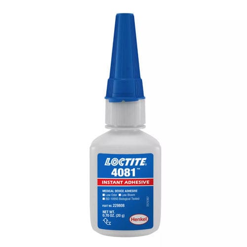 Cola de ensamblaje médico cianoacrilato - LOCTITE® 4081 - Henkel - para dispositivos médicos desechables / para metal / para plástico