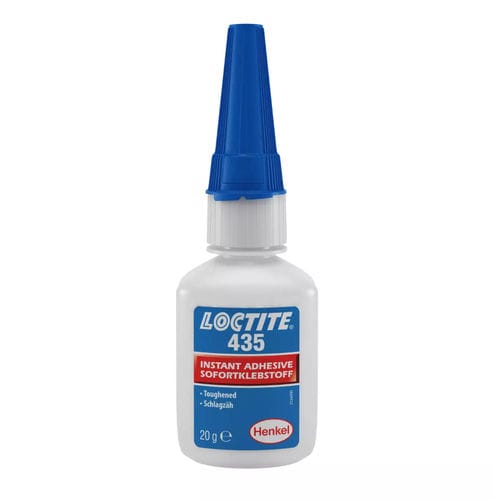 Cola de ensamblaje médico cianoacrilato - LOCTITE® 435 - Henkel - para dispositivos médicos desechables / para caucho / para metal