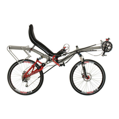 Bicicleta reclinada con pedales - MAX - Azub Bike - para adulto / roja / gris