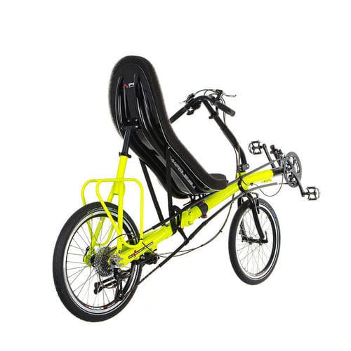 Triciclo reclinado con pedales - Origami - Azub Bike - para adulto / amarillo / marco de acero