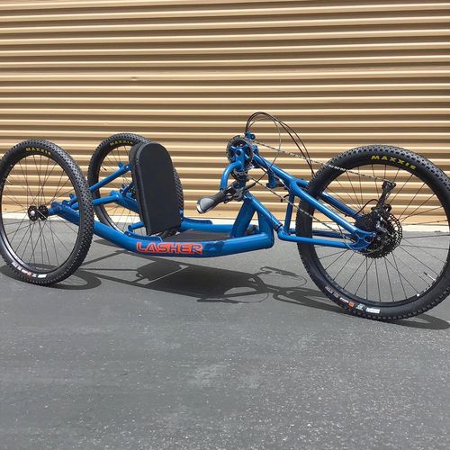 Triciclo reclinado con pedales - ARC - Lasher Sport - para adulto / verde / azul