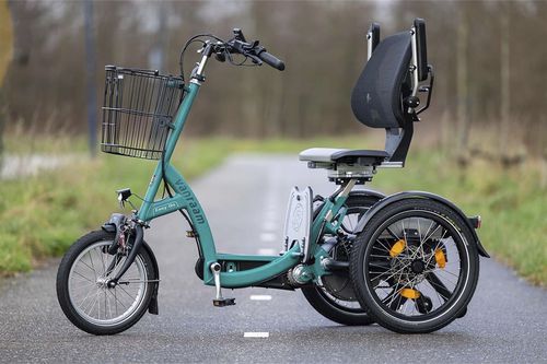 Triciclo ortopédico eléctrico - 371-0000 - Van Raam - para adulto / negro / verde