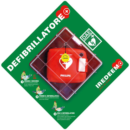 Armario para desfibrilador - Teca S - IREDEEM - de hospital / con puerta / de pared
