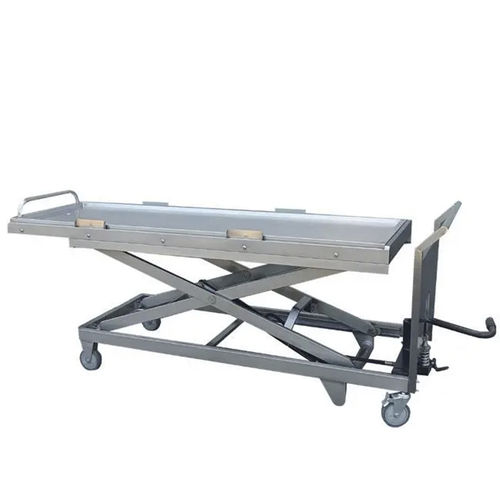 Carro para traslado de cadáveres de elevación - YSSJT-52A - YSENMED - de transferencia / de acero inoxidable / para cadáveres