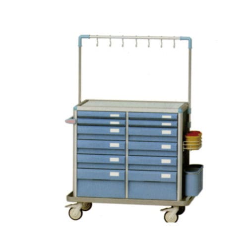 Carro médico - Tianjin Kangli Medical Instrument - de almacenamiento / de aluminio / con cajón