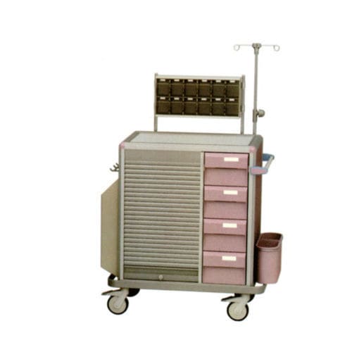Carro médico - B-28 - Tianjin Kangli Medical Instrument - de almacenamiento / de aluminio / con portasueros