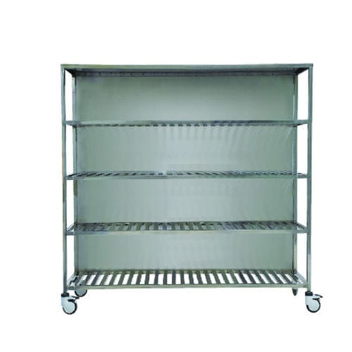 Rejilla para centro sanitario - B 155 - Tianjin Kangli Medical Instrument - con ruedas / de acero inoxidable / con estantes